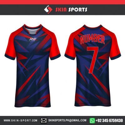 RED NAVY CRYSTAL   SOCCER JERSEYS